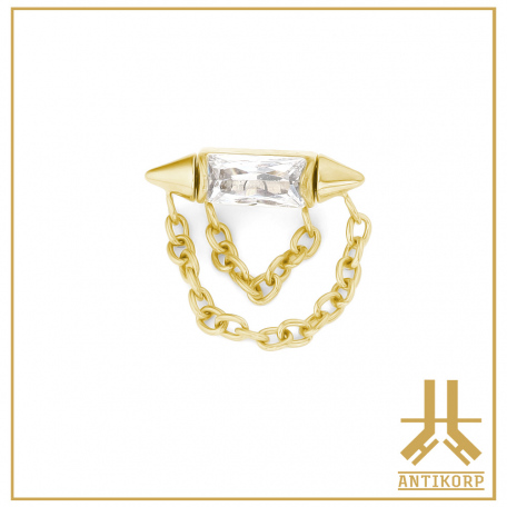 labret-titane-gold-sterile-paved-spiky-chain-interne